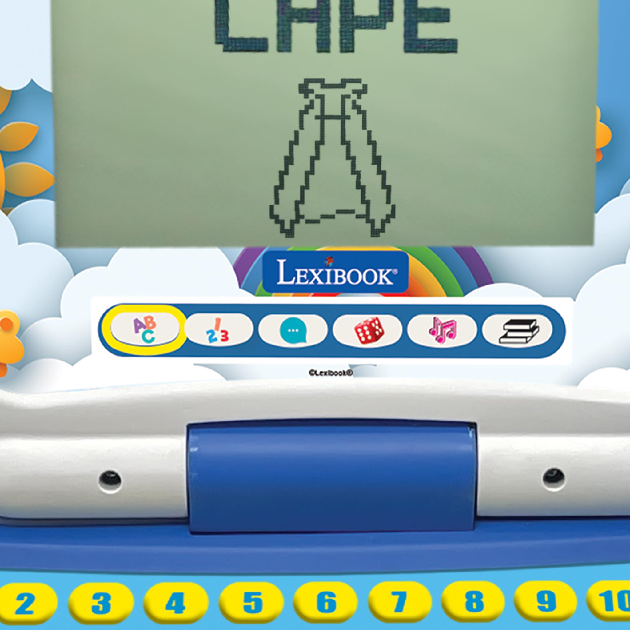 Lexibook, Power Junior, francuski/holenderski dwujęzyczny laptop edukacyjny z 40 aktywnościami, w tym nowy sposób nauki czytania i liczenia, JC398i10, niebieski/biały