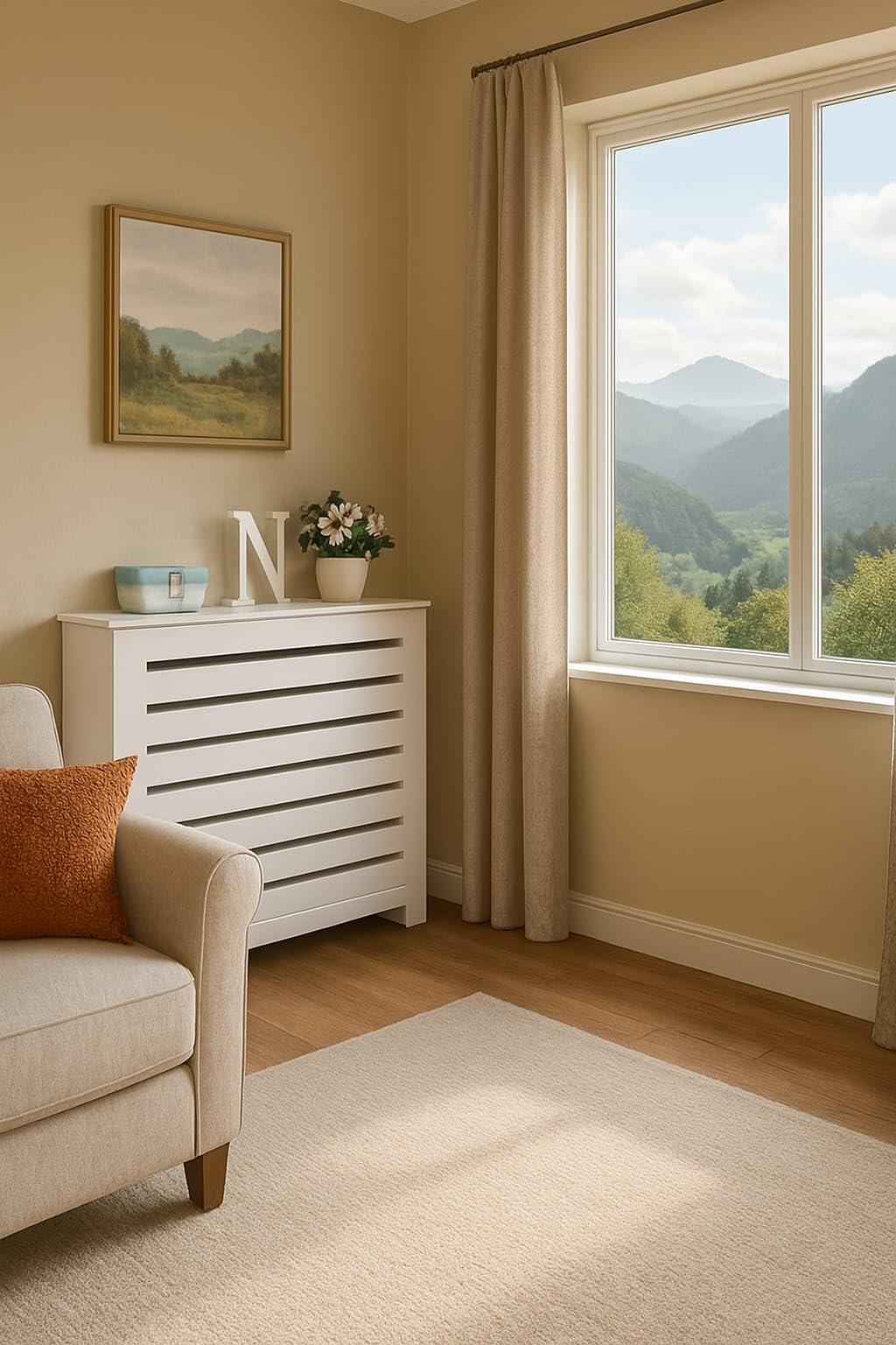 Cubre radiadores lacados. Diferentes Medidas. También fabricamos a Medida. Consultar: info@greca.info Tfno 948312264 (94 * 19 * 87 cms)
