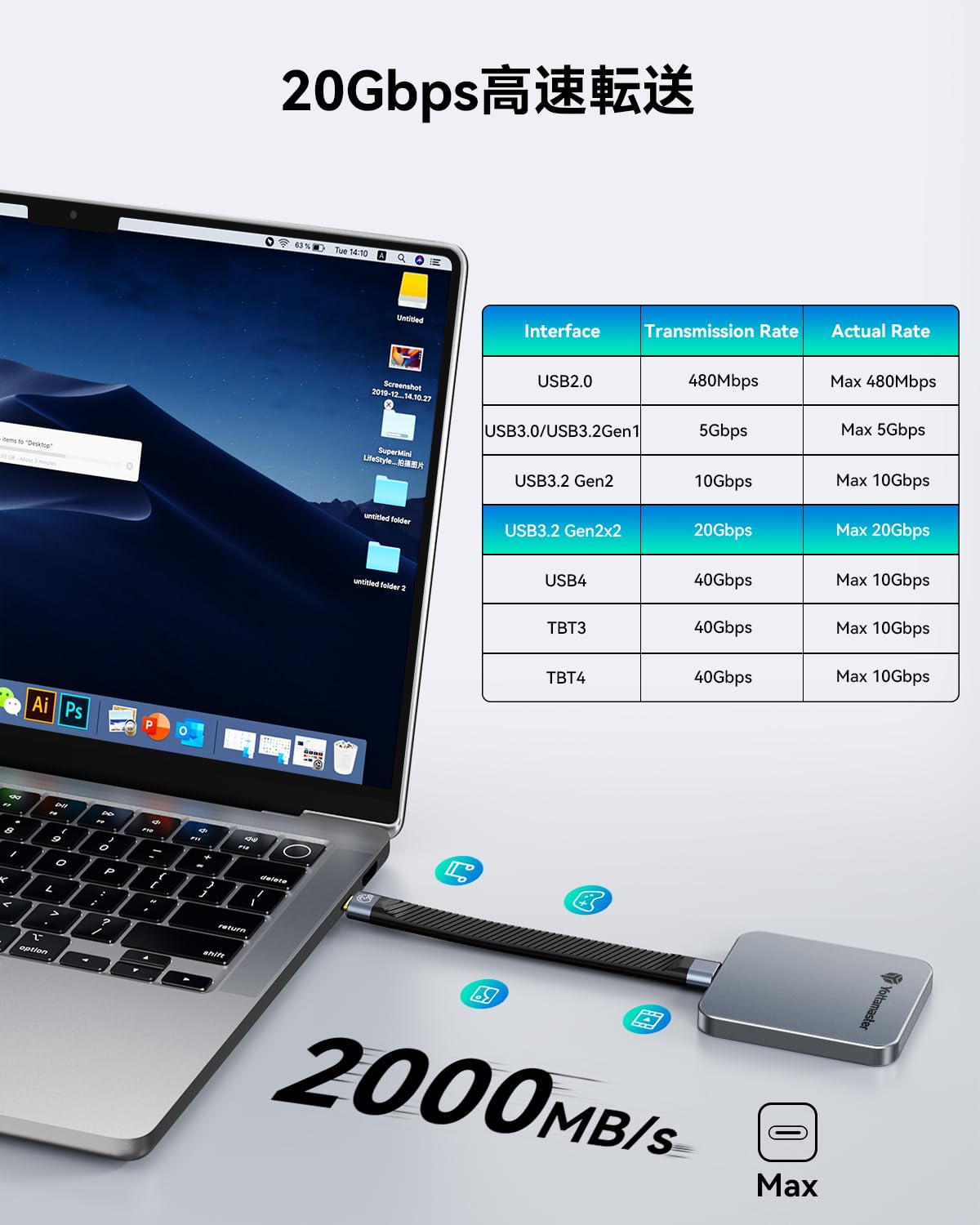 Amazon.co.jp: Yottamaster 2TB SSD 外付け磁気、最大2000MB/s USB 3.2 Amazon.co.jp: Yottamaster 2TB SSD 外付け磁気、最大2000MB/s USB 3.2