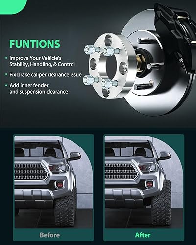 Miniatura 4 de SCITOO 4 adaptadores espaciadores de rueda de 4 x 114.3 a 4 x 100 de 1 pulgada, 4 lengüetas con pernos de 12 x 1.5 de 2.913in, compatible con 626