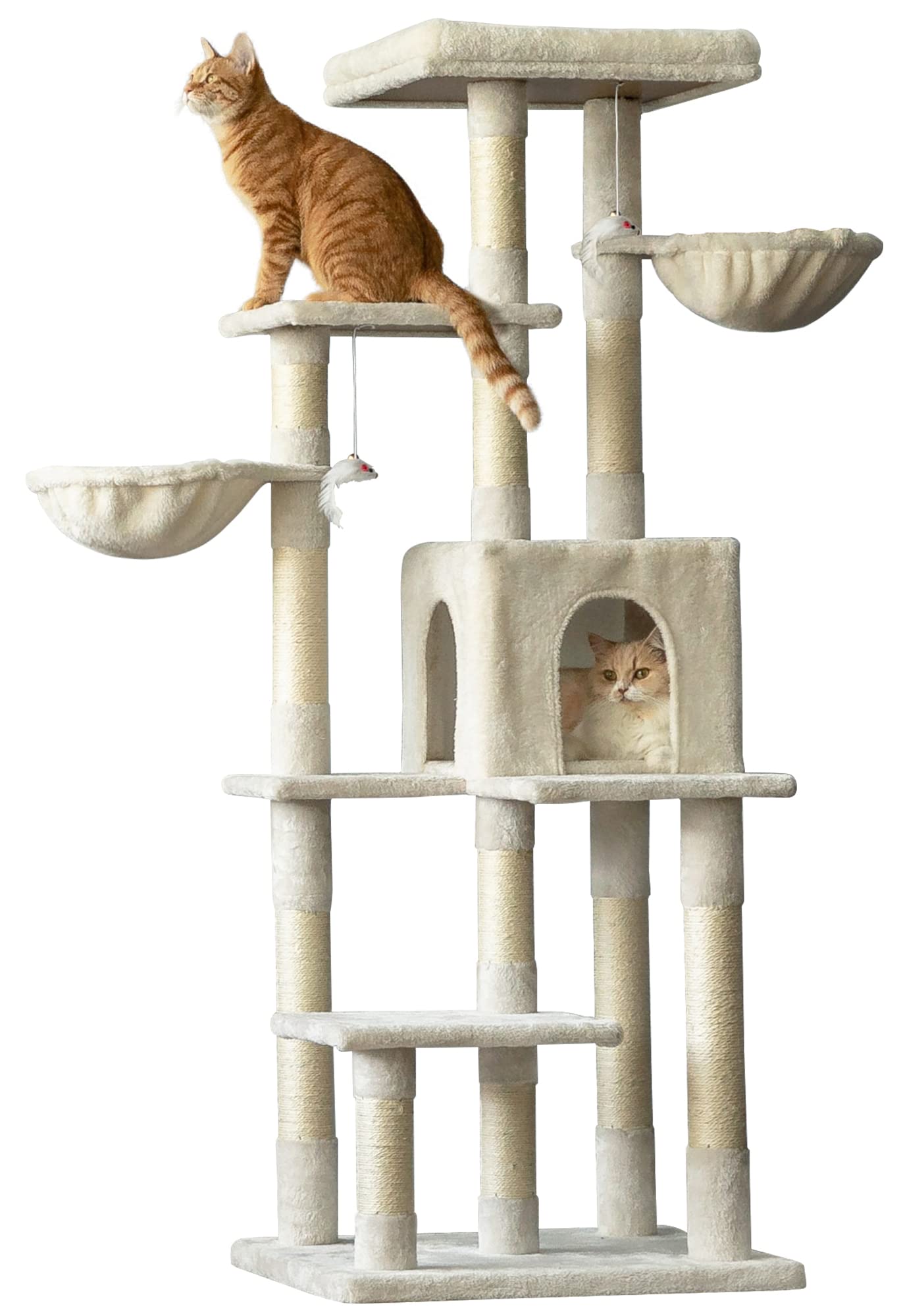 Amazon | Mwpo キャットタワー 猫タワー 多機能 豪華な猫タワー 仔猫  