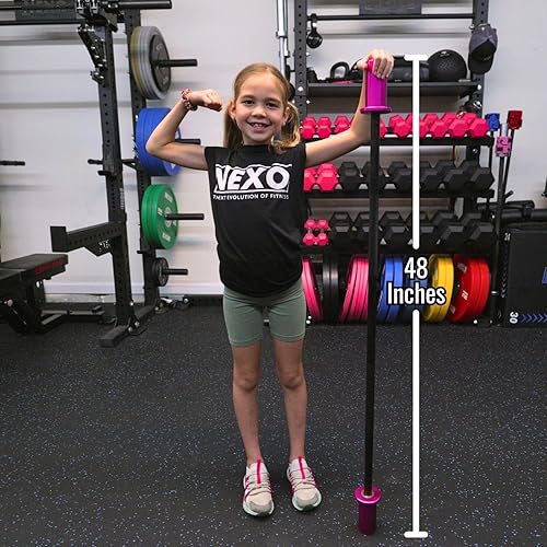Miniatura 2 de NEXO Kids - Barra de entrenamiento olímpico de 5 libras, 5 libras para jóvenes o nuevos levantamiento de pesas y levantamiento de potencia