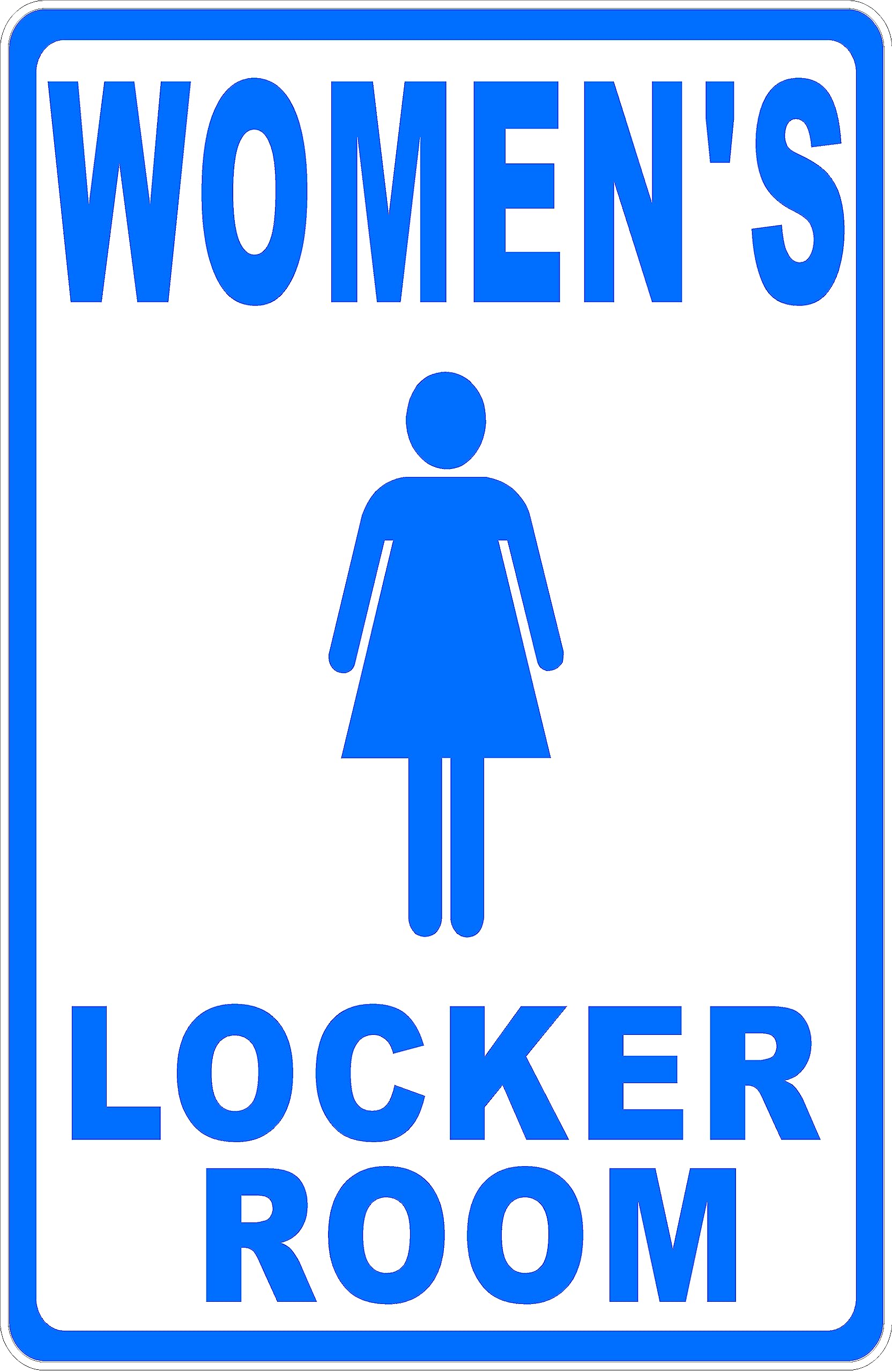 Aluminum Facility Room Identification Sign, Women’s Locker Room Marker, Indoor Outdoor Wall Decor, 12x8 Inches