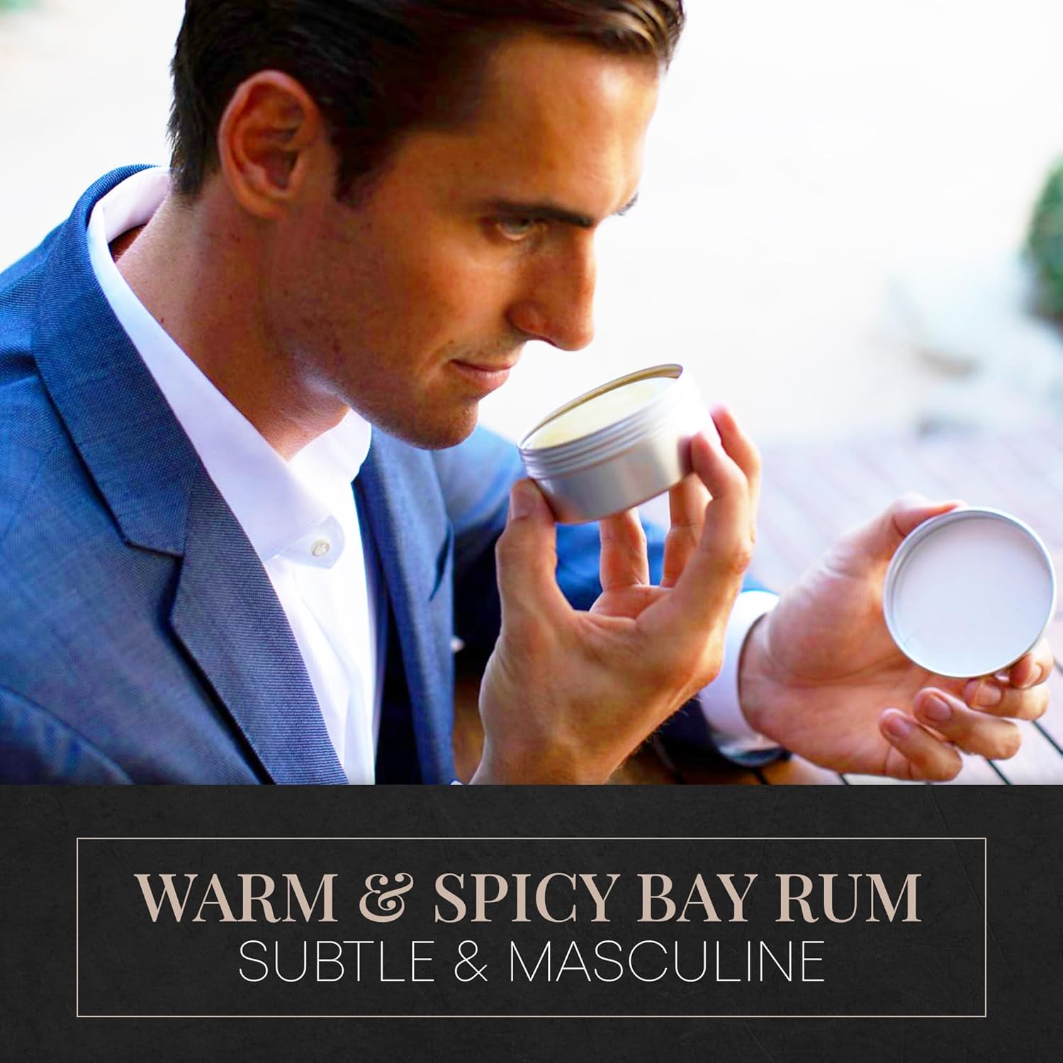 Handmade Natural Organic Shave Soap - Large 7oz Tin Shaving Soap, Shave Soap For Men With Dry Sensitive Skin, Made With Olive Oil, Coconut Oil, Palm Oil, Shea Butter, Beeswax, Creamy Lather (Bay Rum)