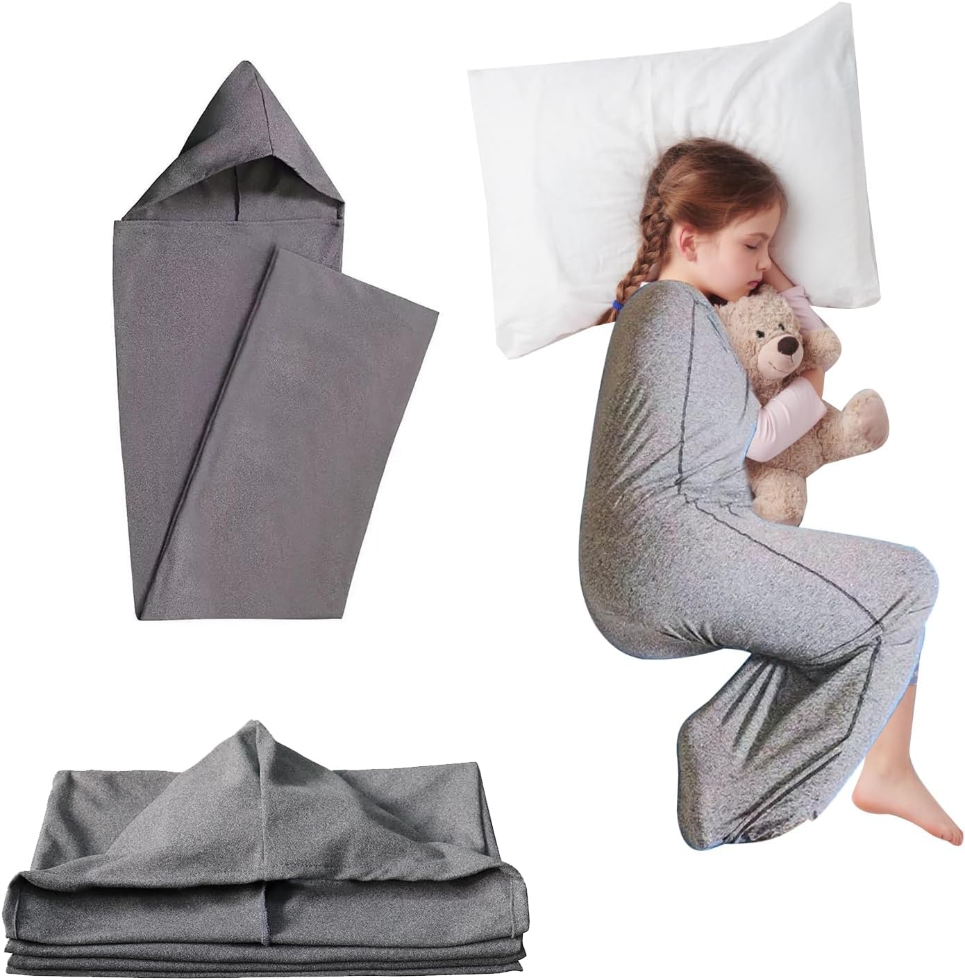Compression Sleep Sack,Ultra-Lightweight Wearable Blanket for Stress & Anxiety Relief, Breathable Stretch Fabric Sleep Pod,Hug Pressure Therapy Compression Sack (S)