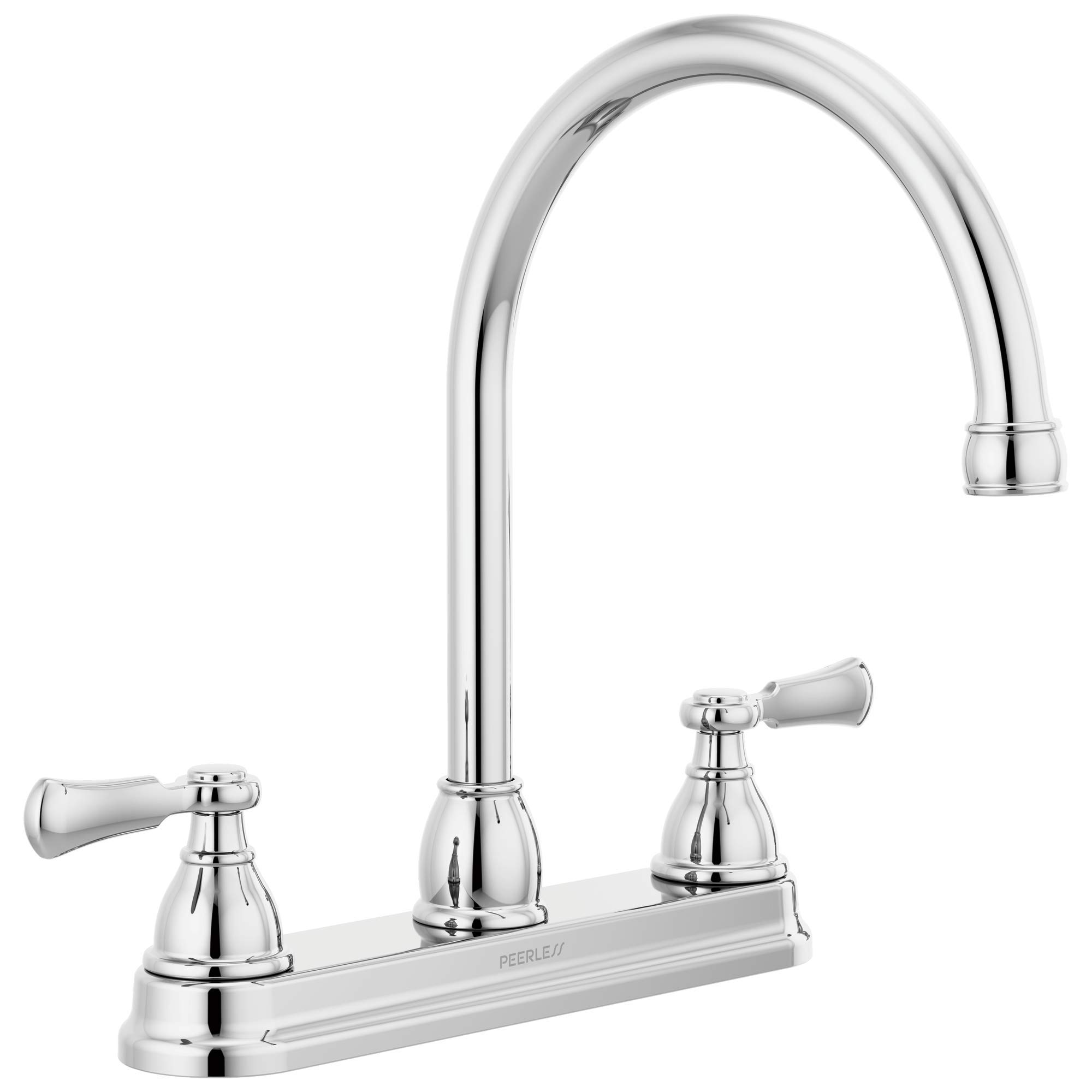 PeerlessP2965LF Elmhurst Two-Handle Kitchen Faucet with Twist Aerator Deck-Mount, Chrome
