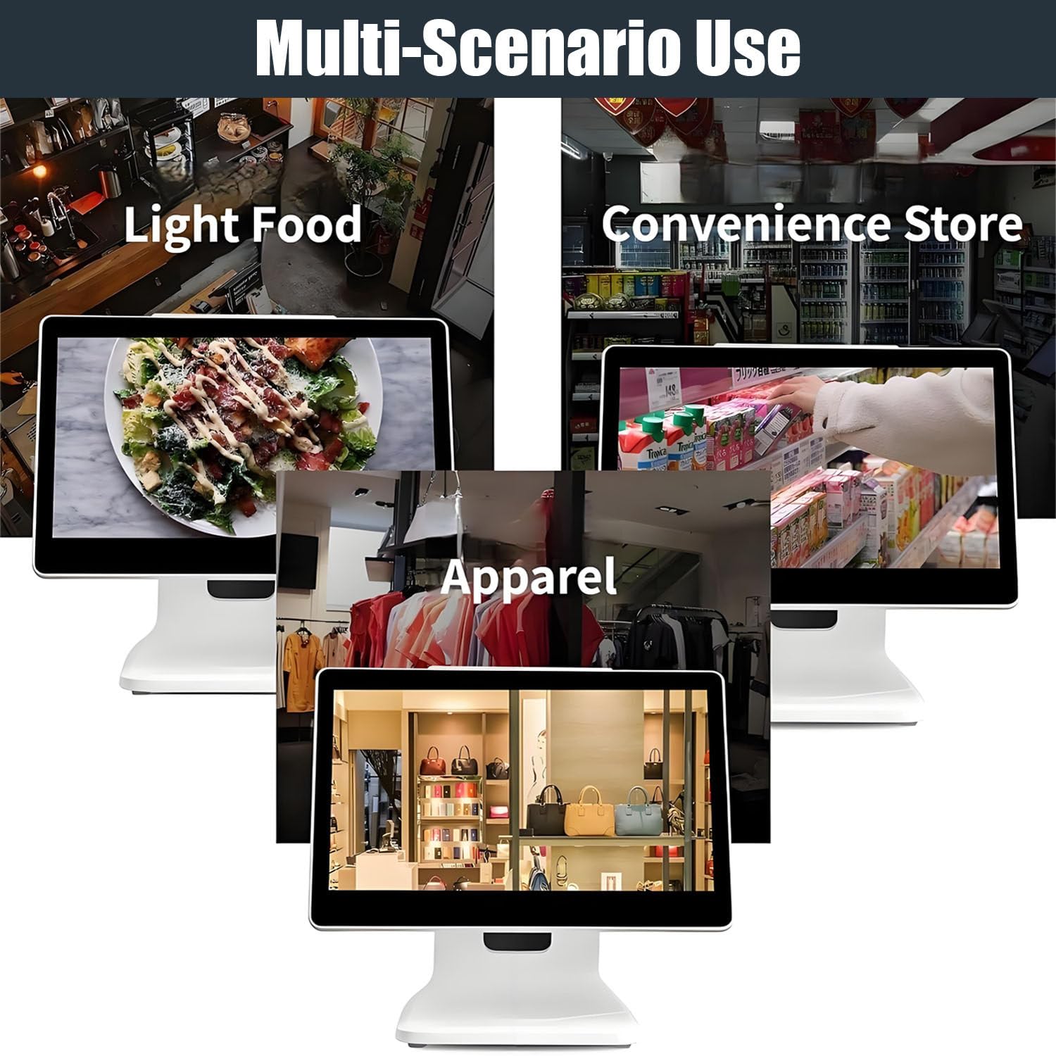 Registratore di Cassa Touch Screen Intelligente all-in-One, Software POS per Piccole Imprese, Monitor Multi-Touch, CPU N2930, 4 GB di RAM, 64 GB di SSD, Windows 10, per Ufficio, Ristorante