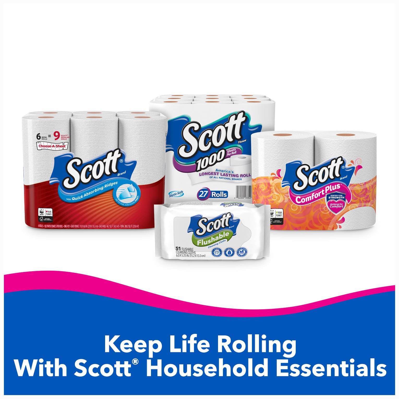 Scott Comfortplus Toilet Paper, Double Roll, Bath Tissue, 18 Count — view 67