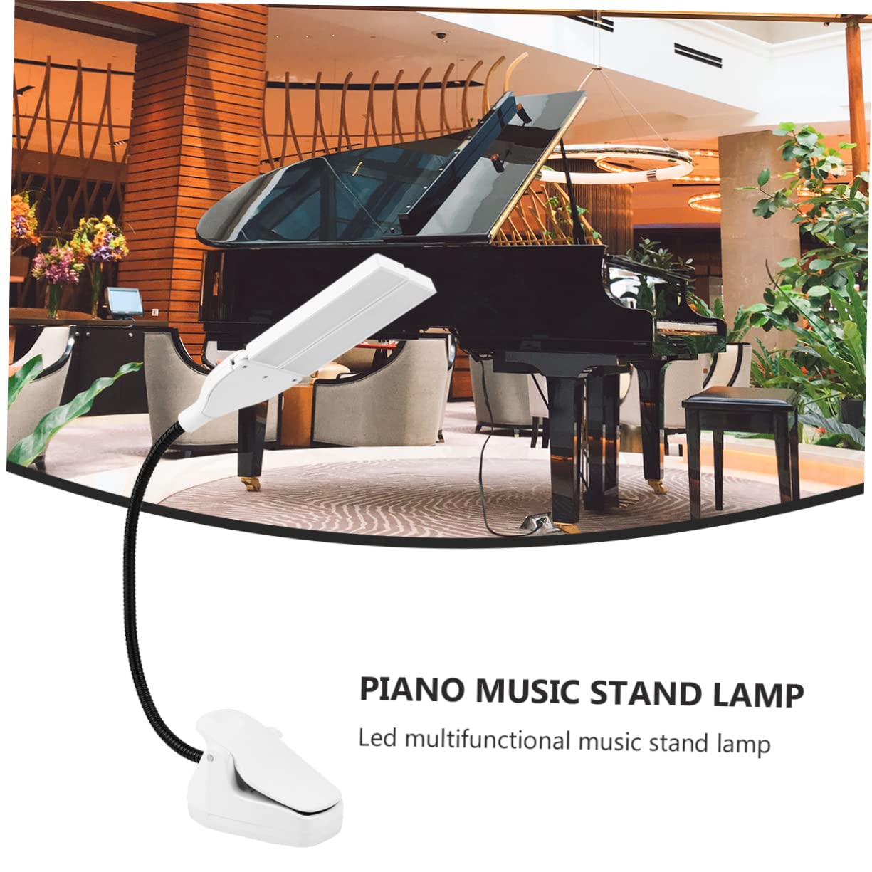 Abaodam Verstellbare Klavierlampe mit Augenschonender LED Technologie Abs Gehäuse und Batteriebetrieben für Notenständer zum Üben und Spielen
