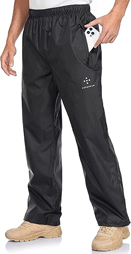 Pantalones impermeables para hombre pantalones de lluvia resistentes al viento pantalones de senderismo al aire libre con bolsillos