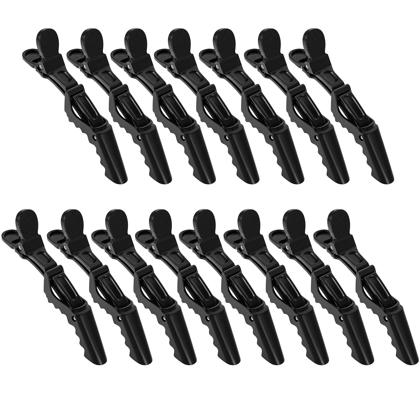 15 szt. spinek do włosów z krokodylkami do stylizacji, czarne klipsy krokodylkowe do włosów, plastikowe klipsy do stylizacji włosów z szerokimi zębami i podwójnymi zawiasami, do salonu, cienkich