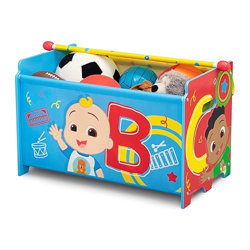 Vista 7 de Delta Children CoComelon - Juego de sala de juegos para niños pequeños de 3 piezas, incluye mesa, silla y caja de juguetes, color verde