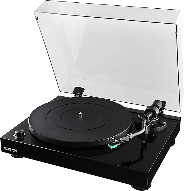 Fluance RT81 Elite High Fidelity Vinyl Turntable Record Player with Audio Technica AT95E Cartridge, Belt Drive, Built-in Preamp, Adjustable Counterweight, High Mass MDF Wood Plinth - Piano Black