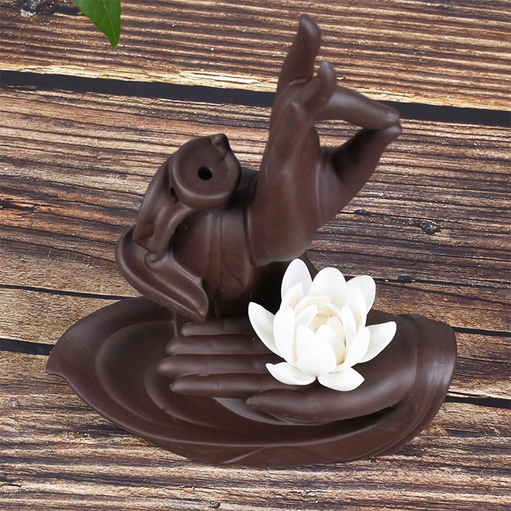 Portaincenso di Buddha Artigianato in Ceramica Arredamento for la casa Bruciatore di incenso a Flusso inverso Creativo Foshan Purple Sand Lotus Zen Heart Arredamento termale