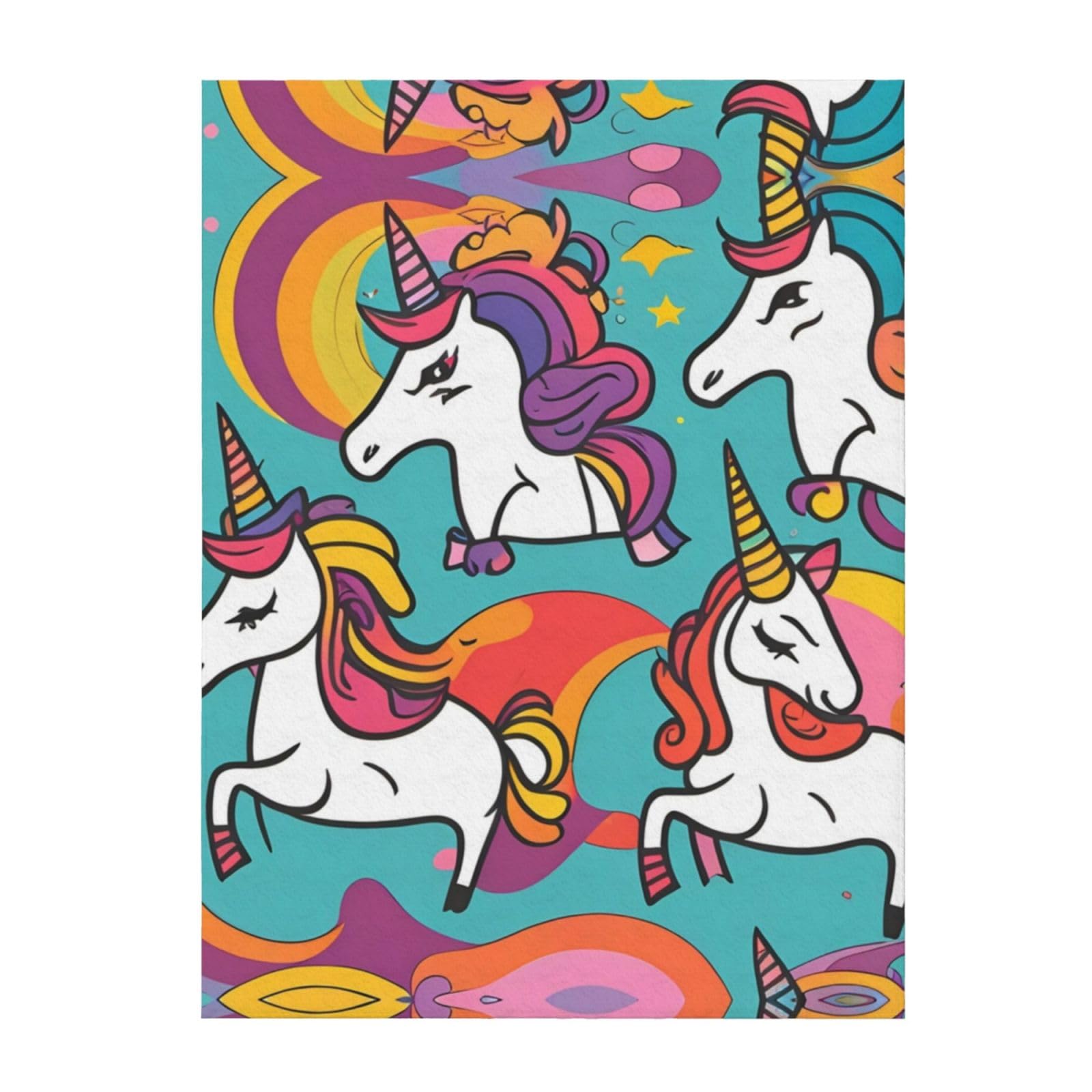 Plaid licorne chaud pour lit et canapé couverture légère 203x152