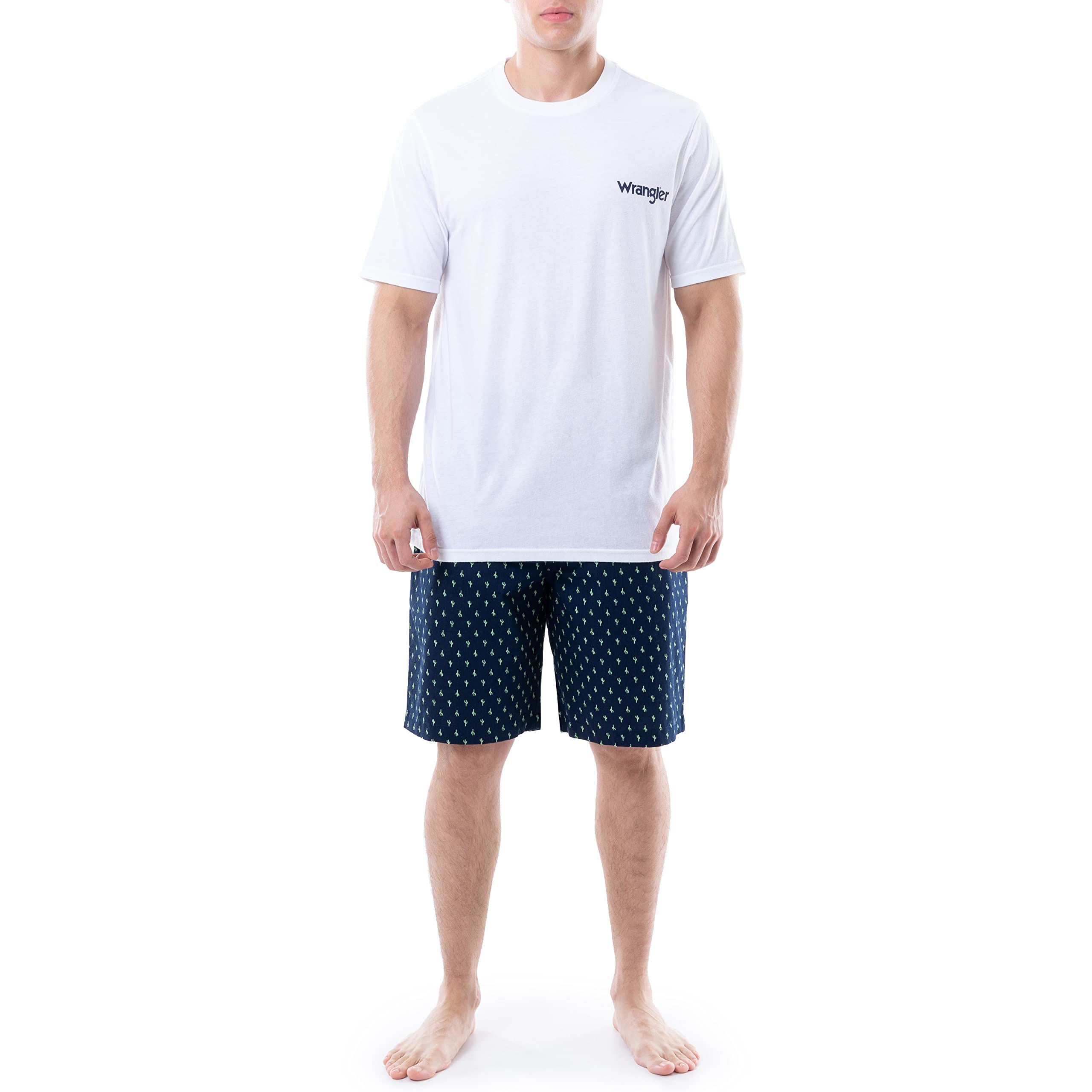wrangler Men's Jersey Top and Micro-sanded Cotton Shorts Pajama Sleep Set-picture-22