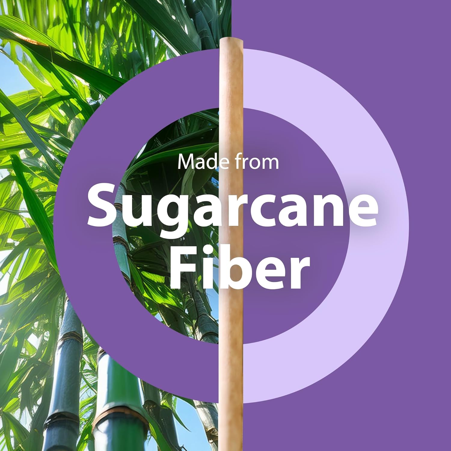 Sugarcane Straws - Home-compostable, Carbon Footprint Verified, Plastic-free, PFAS-free, Eco-friendly Straws for Sodas, Juices, Coffee & More (REGULAR STRAW BOX of 500 SIZE 8.27" x 0.24")