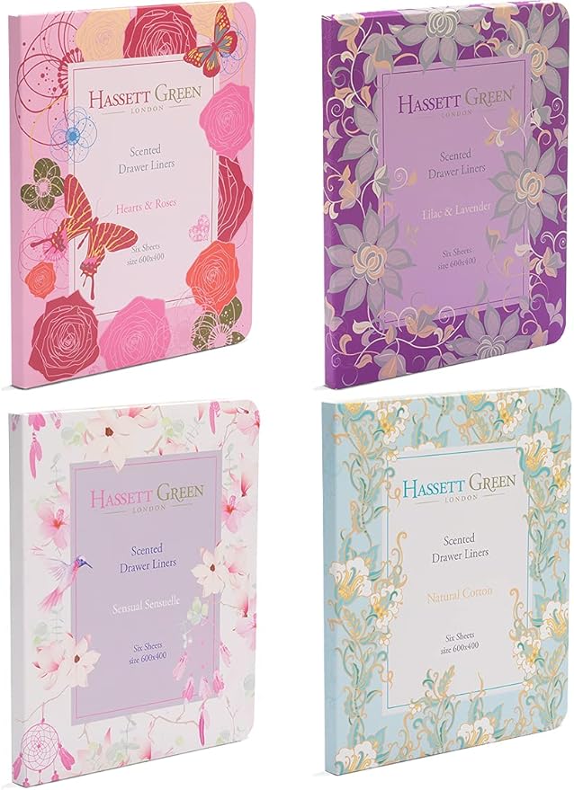 Hassett Green London Four Pack Scented Drawer Liners Natural Cotton