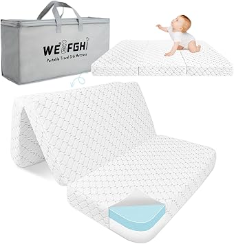 Pack and Play Mattress, Trifold 38"x26"x3" Memory Foam Dual-Sided Pack N Play Mattresses, Removable Washable Cover