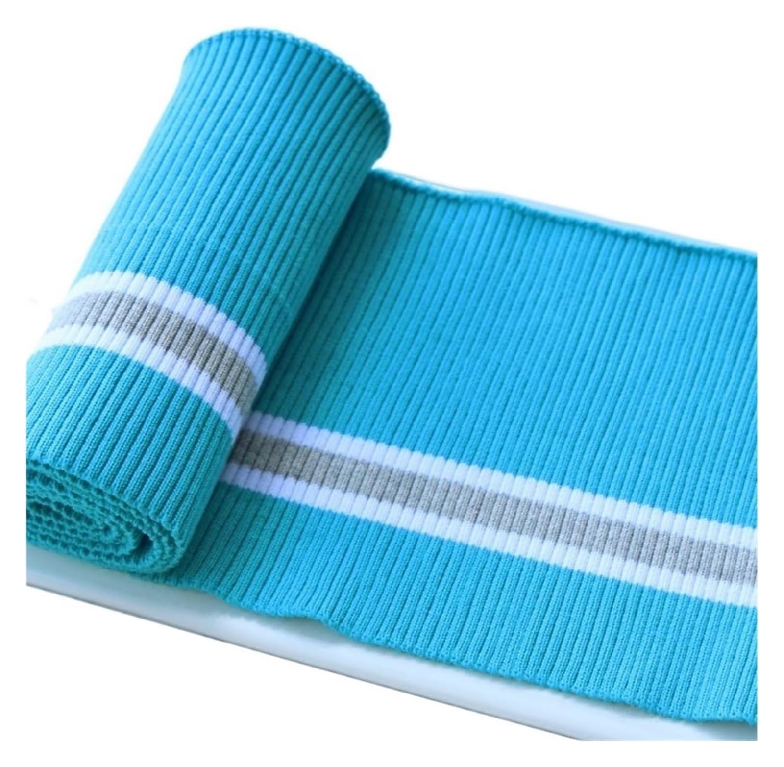 Rib Knit Cuff, Elastic Ribbed Cuffs Multicolor 80cm x 15cm(Blue)