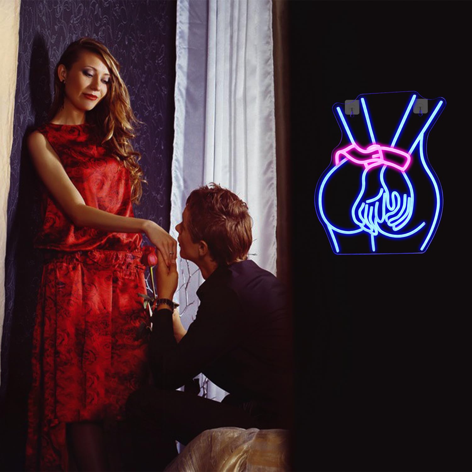 Looklight Lady Neon Sign,Neon Sign for Wall Decor,Lady Back Neon Light Up Sign,LED Sign Blue Neon Sign for Bedroom Man Cave Game Room Home Party Art Decor,Bar,Club: girls