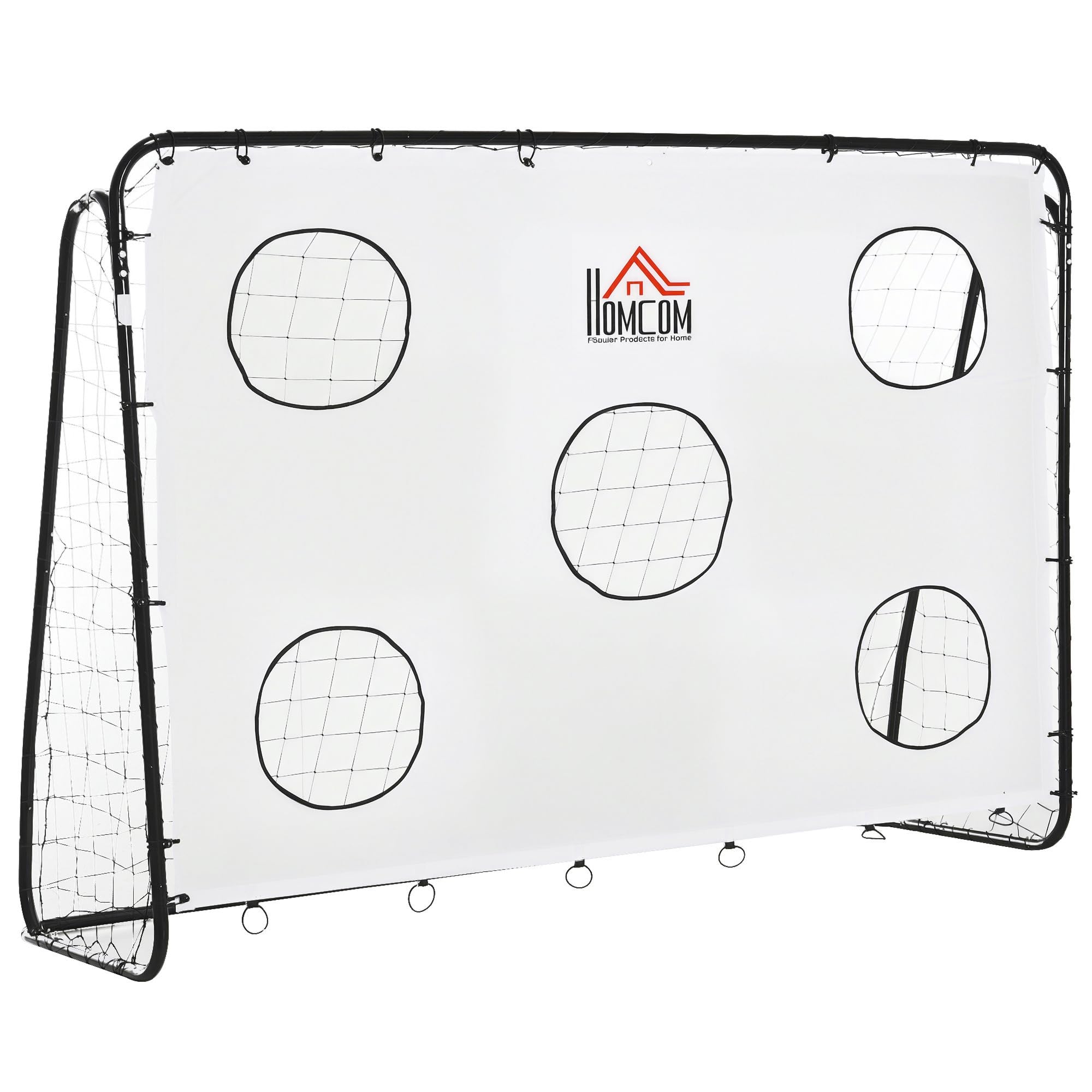 HOMCOM But de Football 2 en 1 avec Cible de Tir, Cage de Foot Exterieur 240 x 88 x 174 cm Blanc