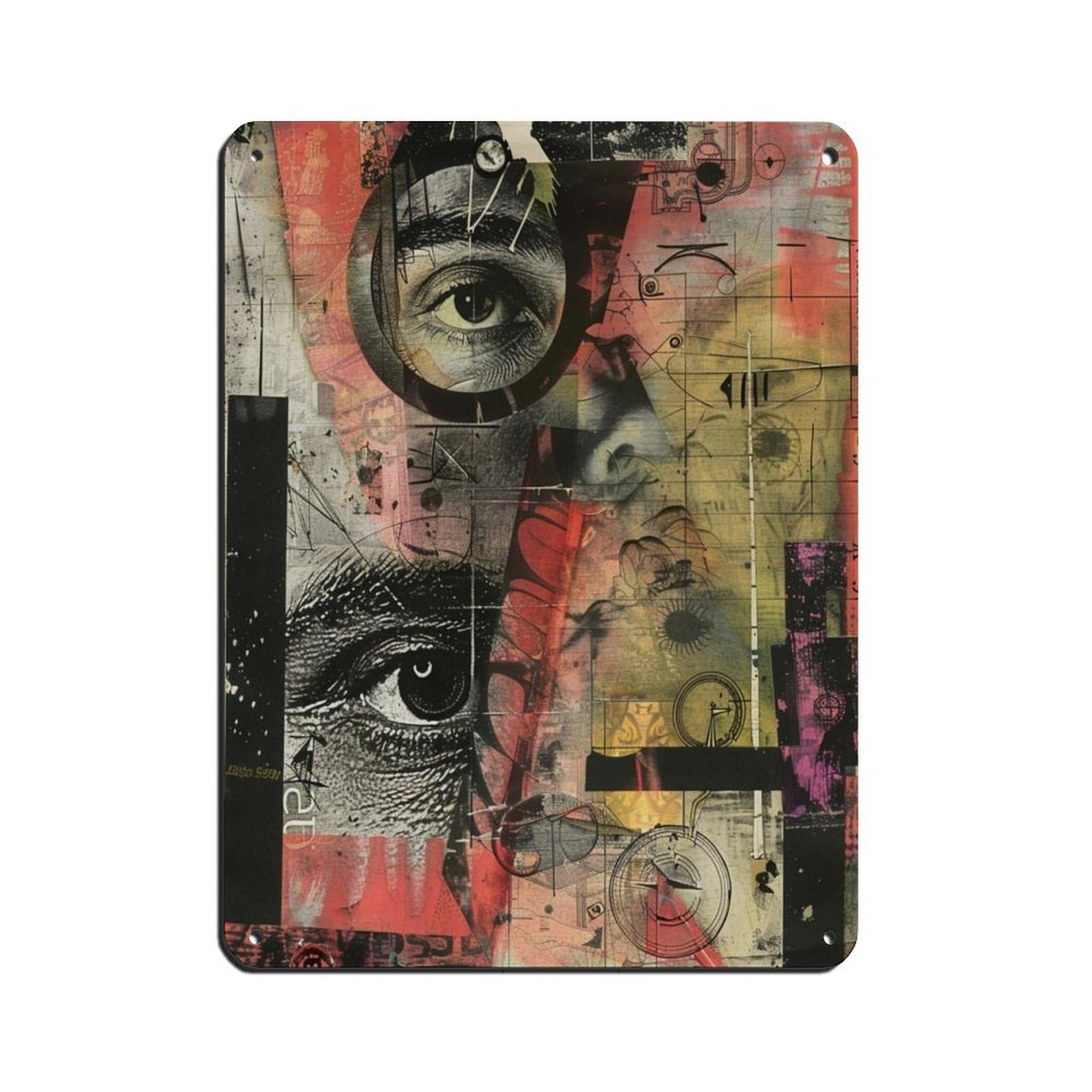 Abstraktes Dada Portrait Retro Poster Metal Tin Sign Chic Art Retro Iron Painting Bar People Cave Cafe Family Garage Poster Wall Decoration 12x16inch(30x40cm)