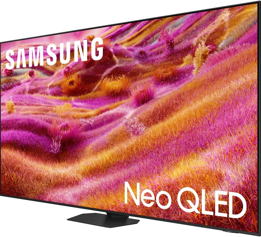 Samsung 50 inch Neo QLED 4K QN90F Vision AI Smart TV (2025) Bundle with SKM1 2.0-Ch. Soundbar, 37"-70" TV Wall Mount, 6-Outlet Surge Adapter & Deco Gear Complete Home Theater Beginner's Guidebook