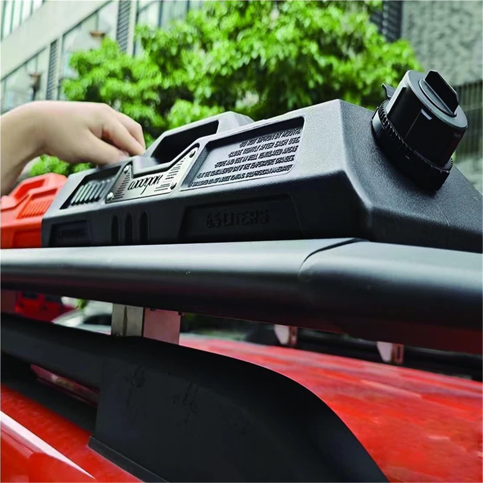 kanister na benzynę 6,5L przenośne plastikowe puszki Zbiornik paliwa gazowego do samochodu Zbiornik motocyklowy SUV(One line bracket)
