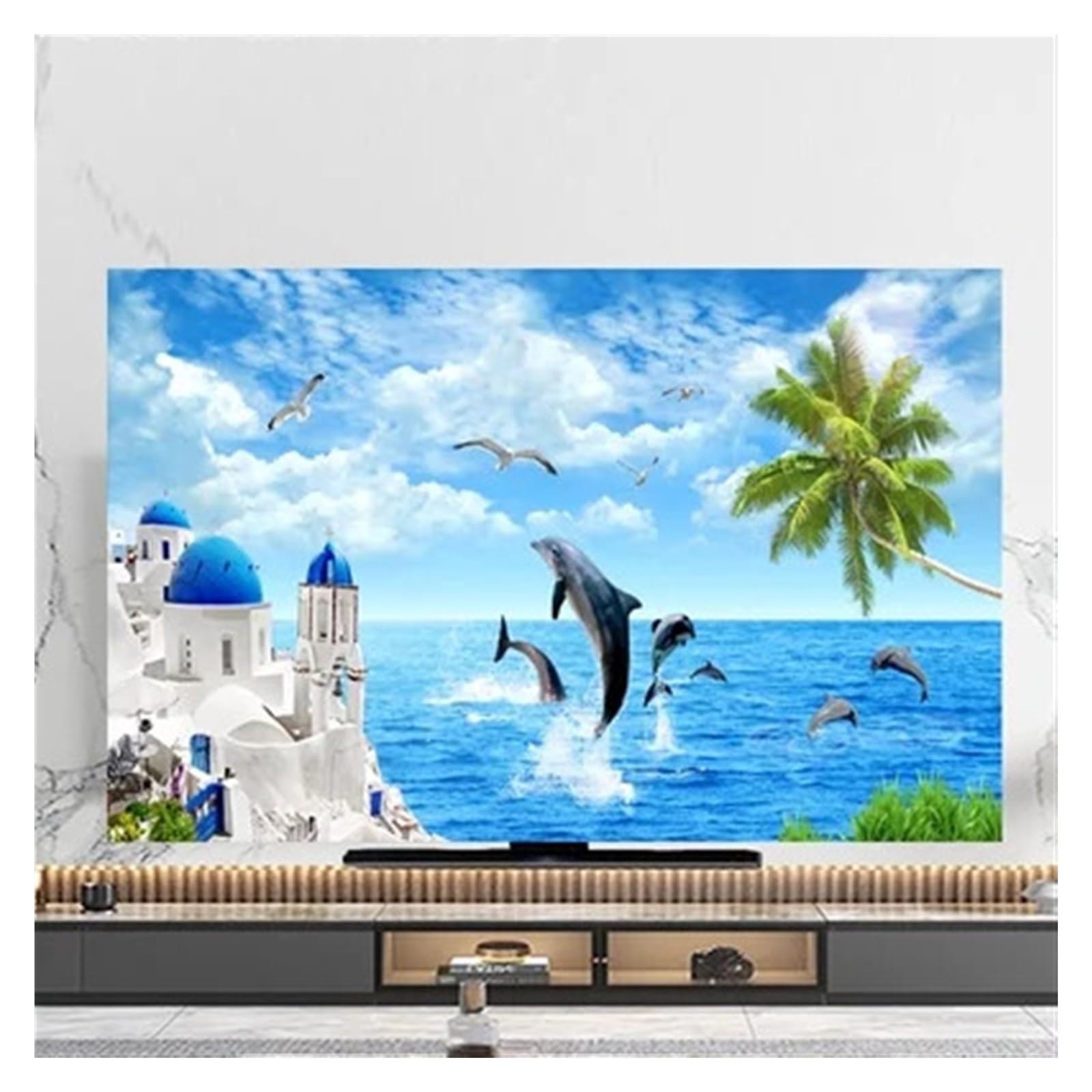 Custodia TV Copertura decorativa 32"-85" pollici paesaggistica Schermo Blue 40 inch 43 inch