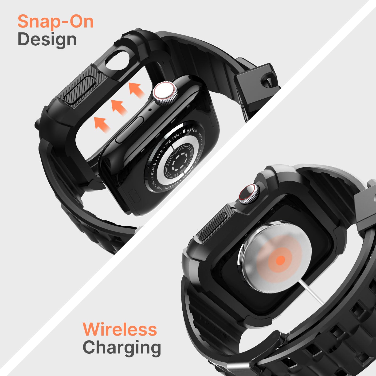 Fullmosa Compatible con correas de Apple Watch de 40 mm, 41 mm, 44 mm, 45 mm, 46 mm, 42 mm, 49 mm, 38 mm, con funda protectora, correa resistente para iWatch para Apple Watch SE/Ultra 3/2/1 Series 11