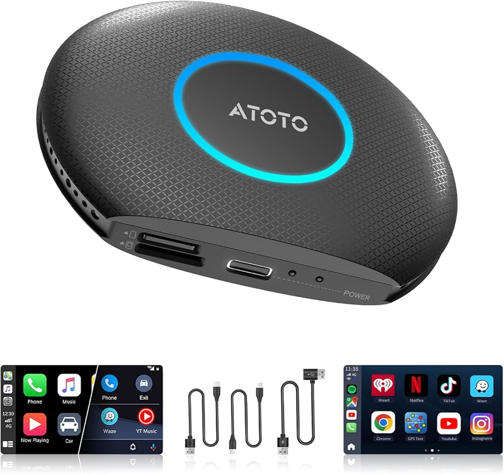 Ai Box ATOTO ワイヤレスカースマートボックス ATOTO CarPlay AI Box Upgrade Wireless CarPlay Adapter, Plug & Play Car