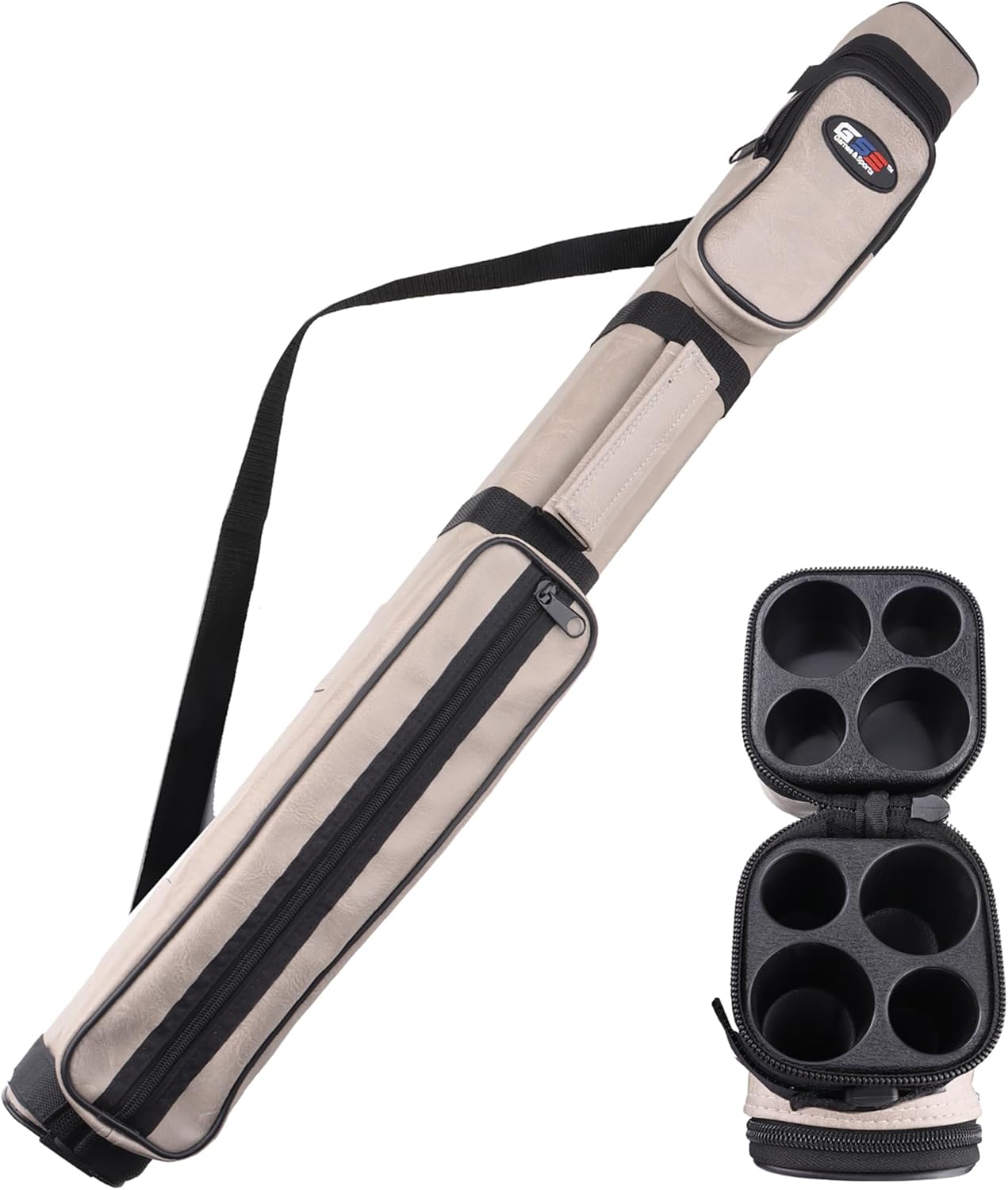 2x2 Deluxe Hard Billiard Cue Case, leatherette