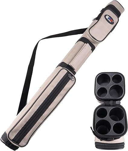 Miniatura 1 de GSE Games & Sports Expert Estuche de transporte para taco de billar duro de lujo 2x2, estuche para taco de billar, accesorios de billar (varios