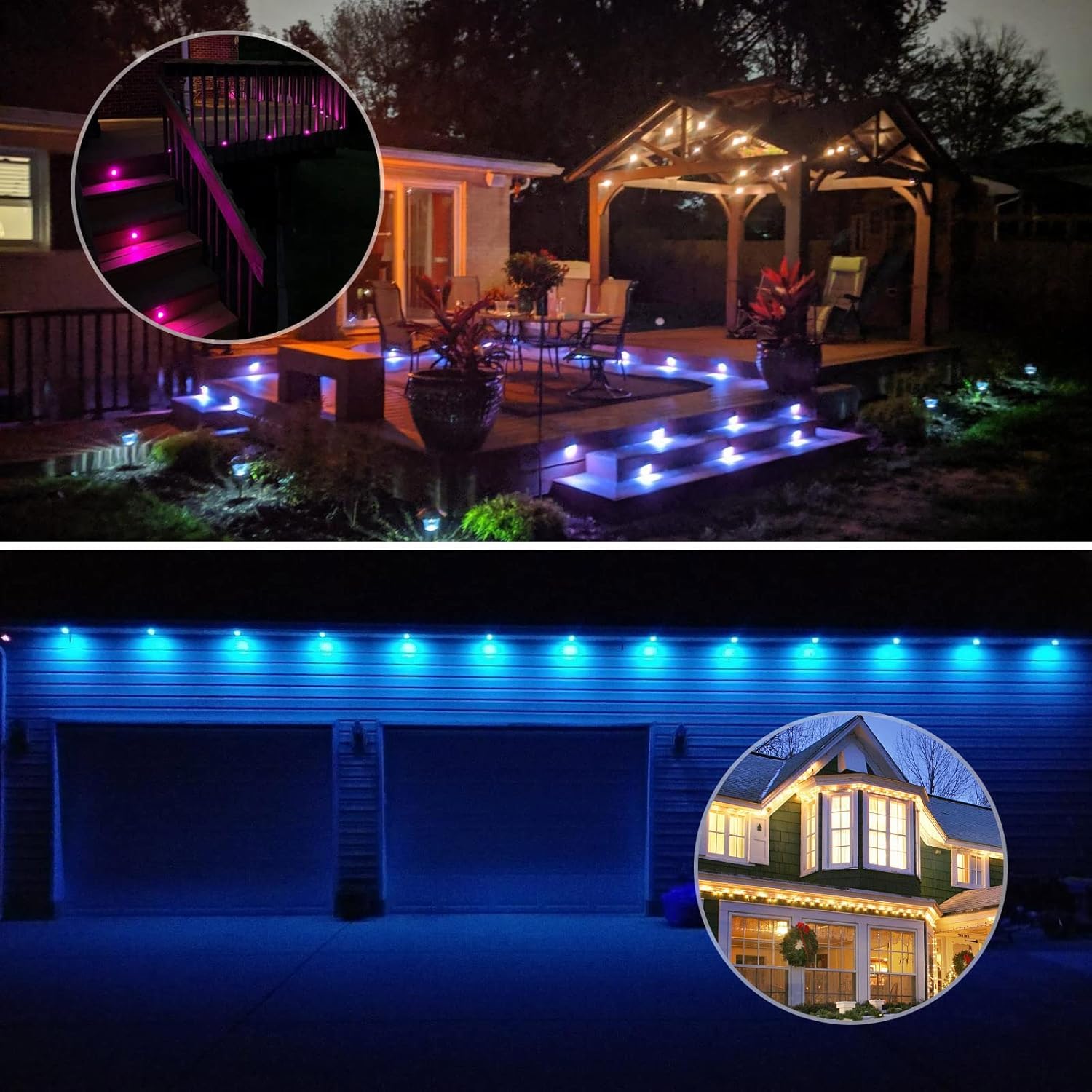 30 luci da incasso per terrazze, diametro 30 mm, 0,6 W, LED da incasso per esterni, 12 V, mini faretto a LED, con telecomando, IP67, impermeabile, compatibile con Alexa Google Home