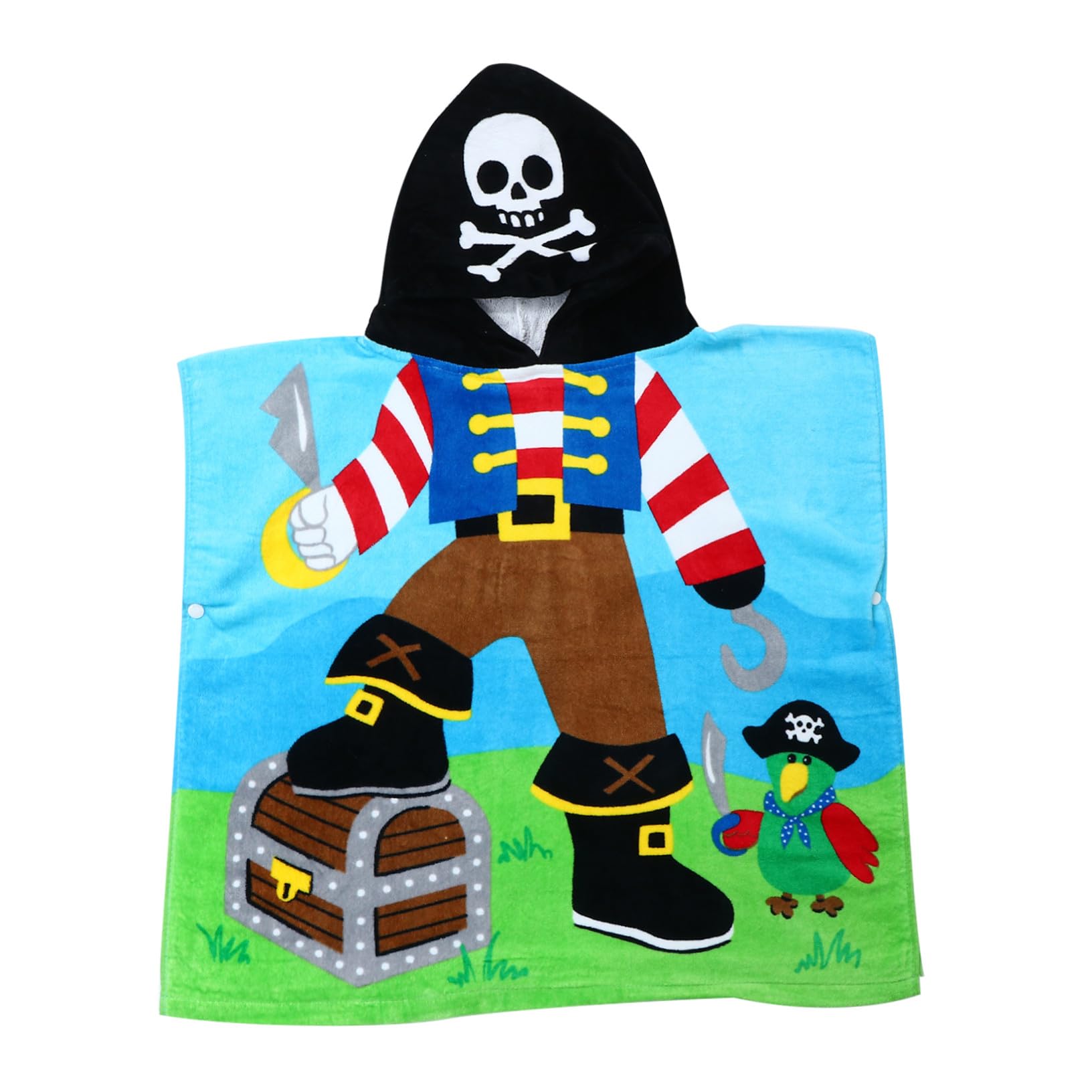 Peignoir de Bain Motif Pirate à Capuche pour Garçon et Filles en Coton