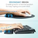 COZY CORNER Keyboard Wrist Rest Mouse Pad with Wrist Support Memory Foam Wrist Pad for Keyboard and Mouse, Ergonomic for Pain Relief and Easy Typing Great for Home & Office Laptop Computer, Black gallery image