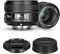 Lente YONGNUO YN50 mm 50 mm f/1.8 para Nikon F-Mount, lentes de câmeras de grande abertura/lente AF MF de quadro completo, padrão Prime para câmeras Nikon D3000, D3500, D5000, D80, D3X DSLR