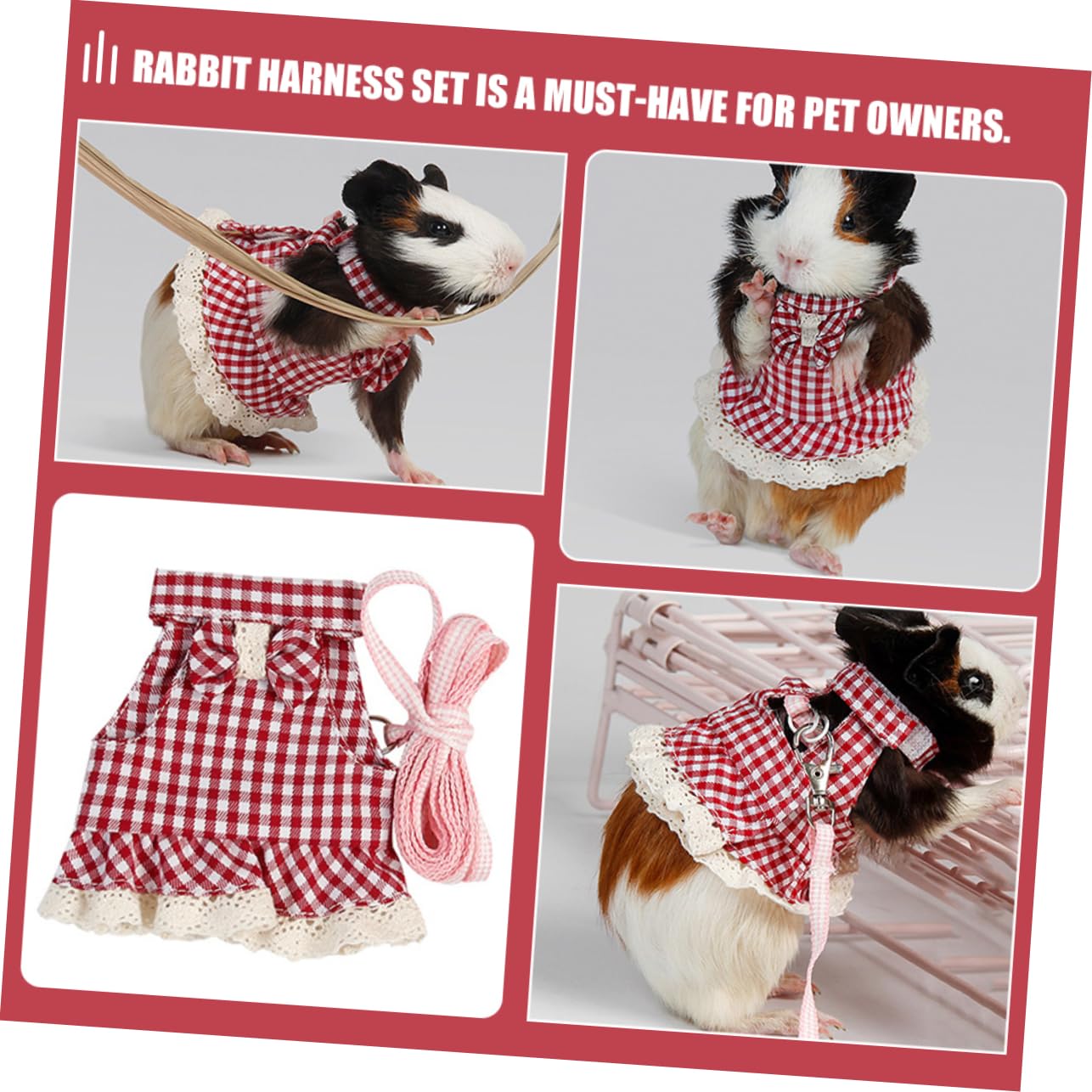 Supvox 4stücke Pet Und Leash Set Für Kleine Haustiere Verstellbares Brustgeschirr Für Kaninchen Meerschweinchen Und Frettchen Langlebige Outdoor- Für Training Und