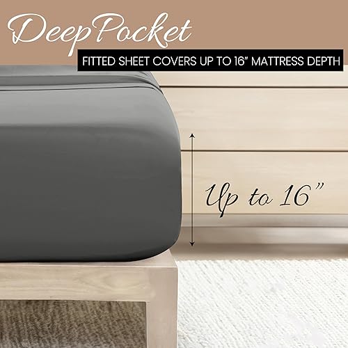 Miniatura 6 de Juego de cama de 3 piezas Beckham Hotel Collection Luxury microfibra suave afelpada Microfibra Gris Completo