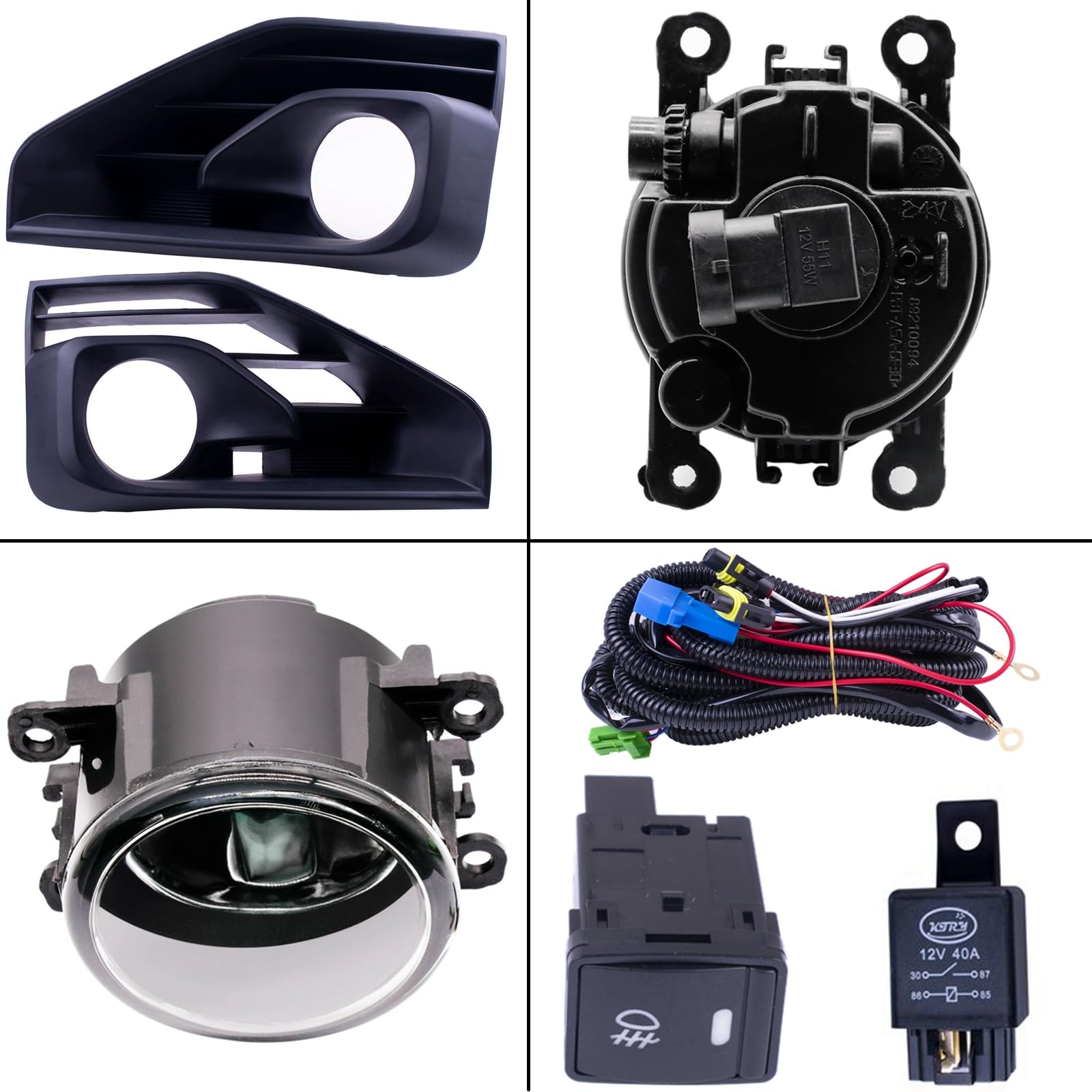 Wfyb Complete Fog Light Kit For 2017-2020 Nissan Pathfinder – Lamps, Bezels, Switch & Wiring