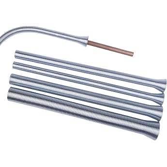 Wostore 5 Piece Spring Pipe Bend Set 1/4 inch 5/16 inch 3/8 inch 1/2 inch and 5/8 inch 5-in-1 Pipe Bender for Copper Pipes for 6-16 mm Copper Aluminium Pipes and Thin-Walled Steel Pipes