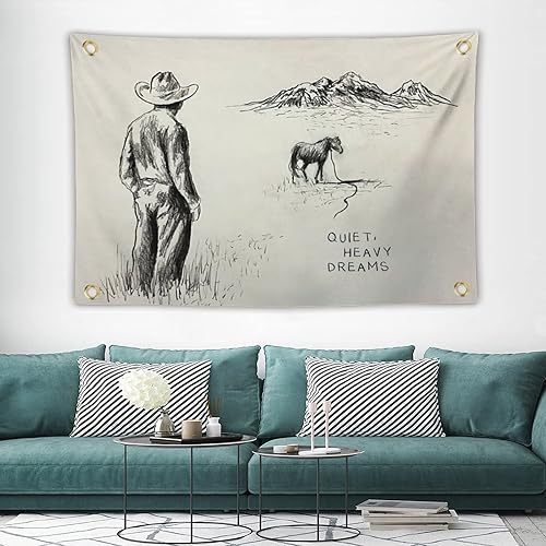 Miniatura 2 de Tapiz silencioso de sueños pesados, cubierta de álbum para colgar en la pared, póster de arte pop, decoración de bandera para el hogar, tapices,