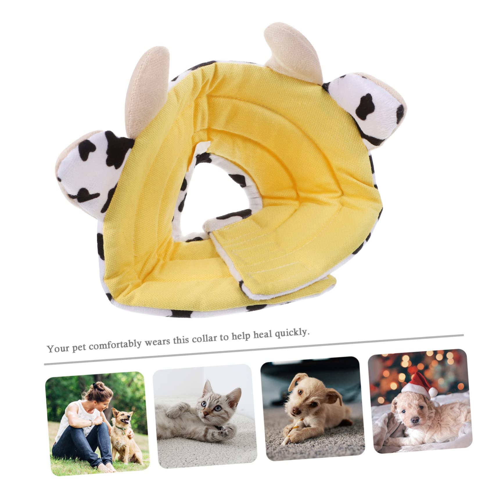 Ipetboom 2pezzi Collare Protettivo Per Animali Domestici Cotone Morbido Cono Per Design Forma Di Mucca Per Gatti e Cani Durante La Guarigione Da Ferite e Interventi Comodo e Traspirante