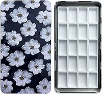 Vista 16 de FCLUB Paleta de acuarela vacía, 20 pozos con tiras magnéticas y ligera, paleta de acuarela de metal, soporte para pintura, paleta de pintura