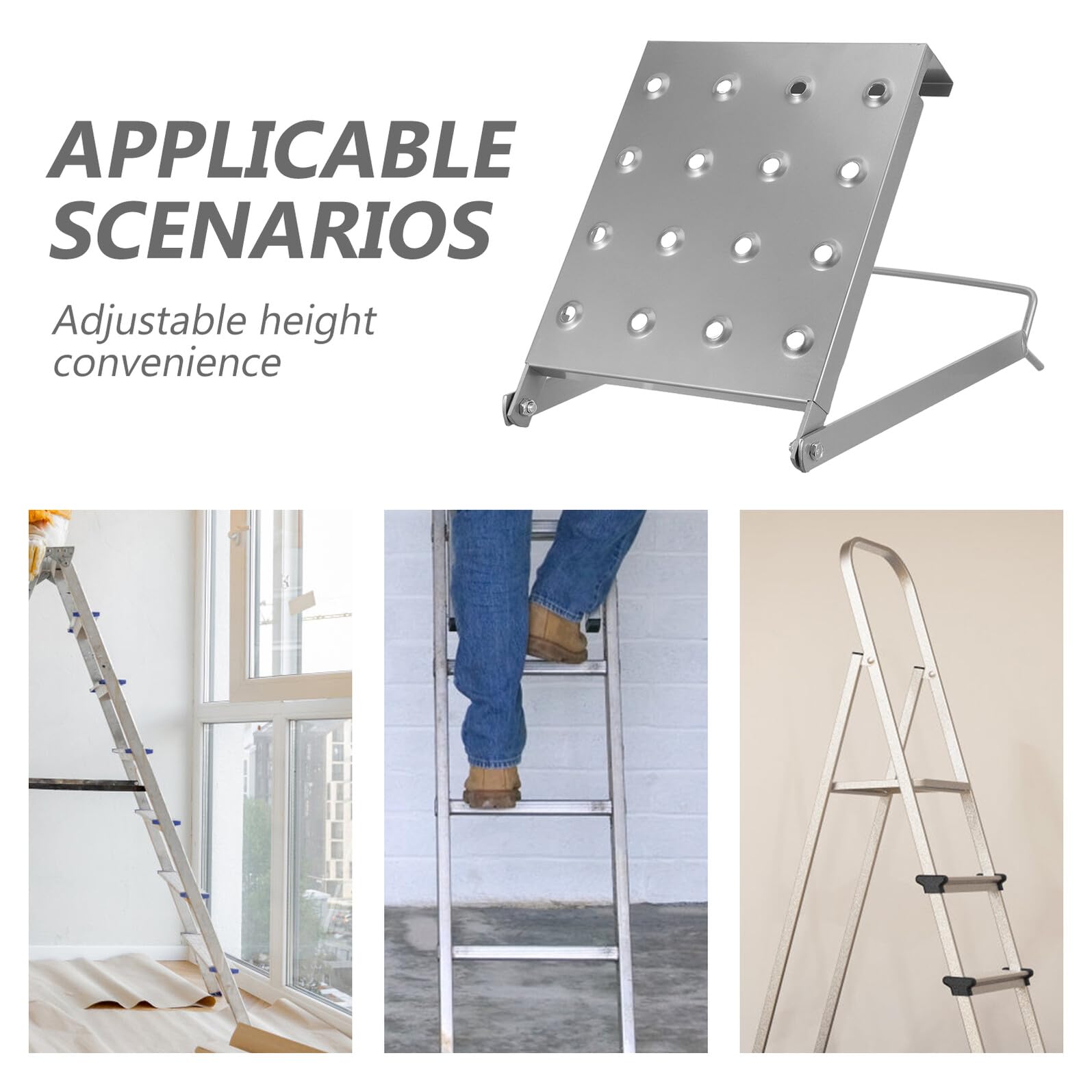 de Plataforma para Escalera de Hierro Plegable Soporte Anslizante Estante Pequeño para Herientas Escaleras Extebles Adecuado para Bricolaje