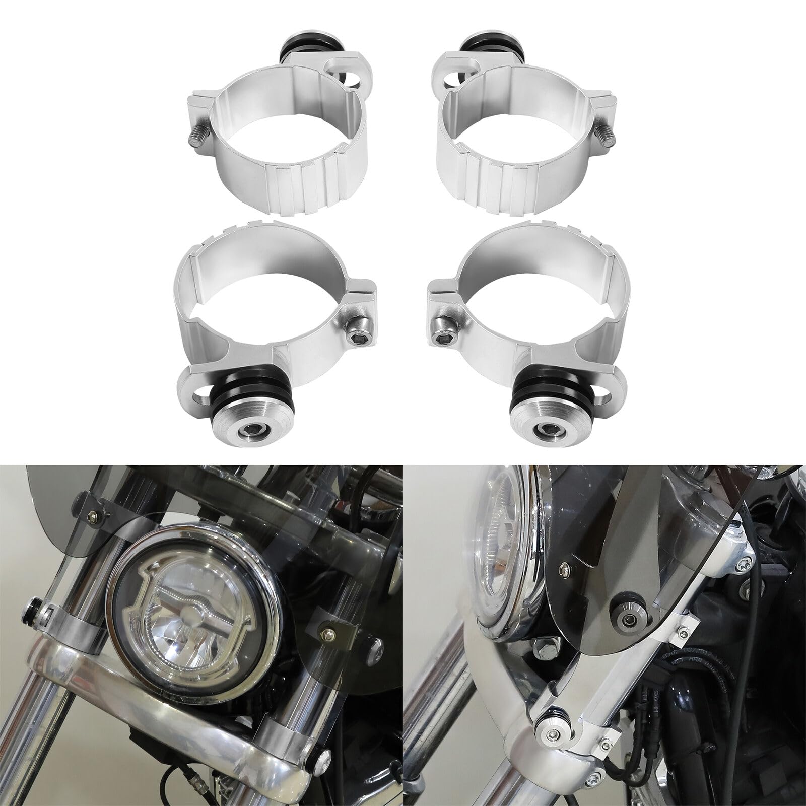 TCMT 49mm Windshield Windscreen Clamps Fit For Harley Softail Street Bob FXBB FXBBS 2018-2023 Softail Standard FXST 2022-2023 Low Rider FXDL 2014-2017