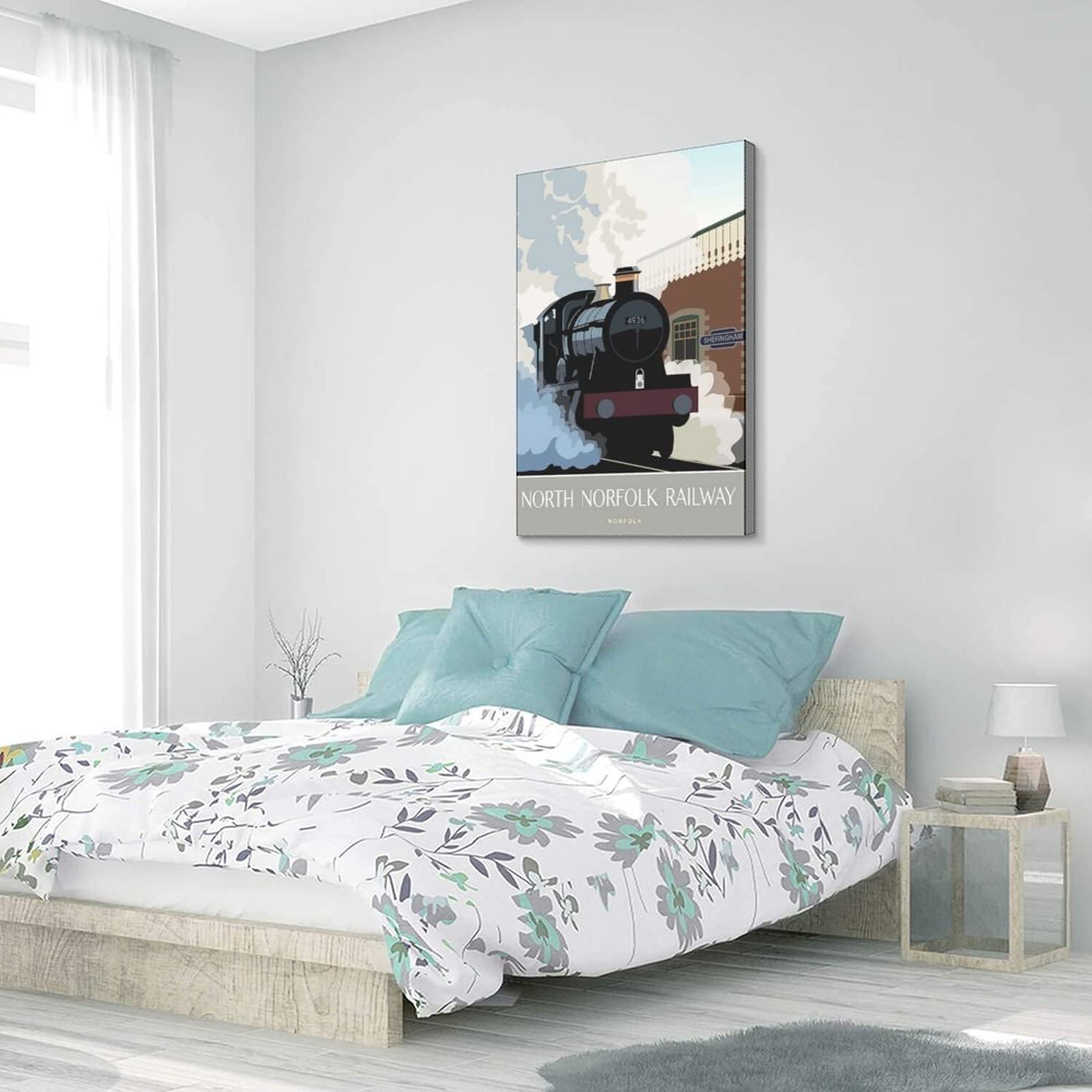 Cartel de viaje de tren de Norfolk de Norfolk de viaje de tren decorativo carteles de dormitorio moderno de lona de arte de la pintura de carteles de decoración de pared de arte regalo