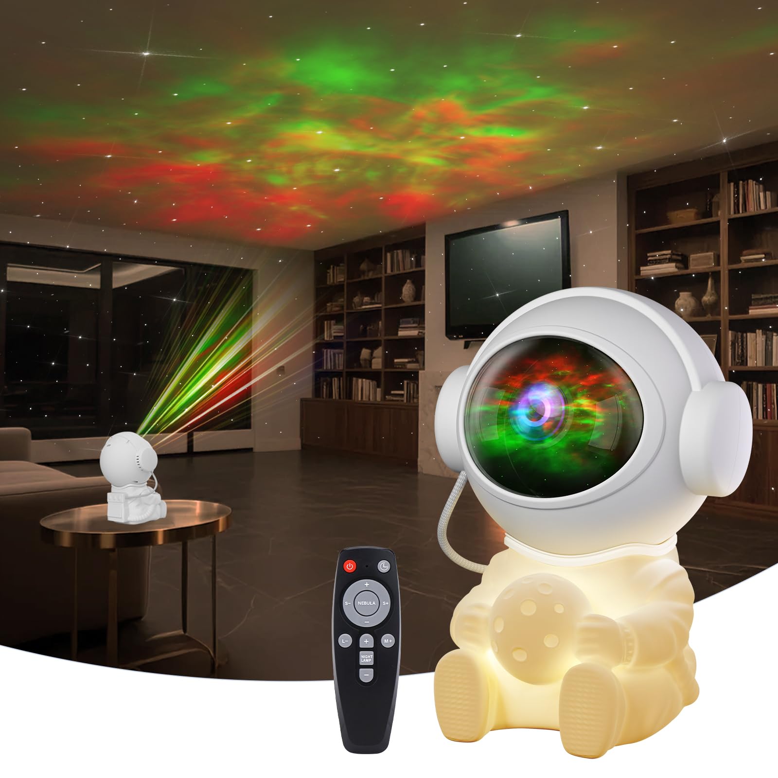 Astronaut Galaxy Projector, Night Light Adjustable Brightness Speed & Timer, Star Projector with Remote Control, Led Lights 360°Adjustable Space for Decor Bedroom Ceiling/Party/Game Room (Art Deco)