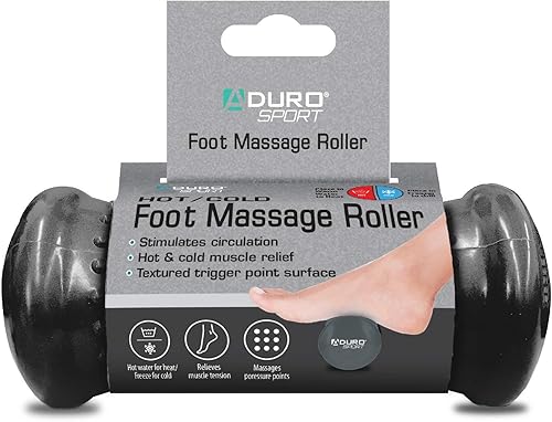 Miniatura 6 de Rodillo masajeador de pies Aduro, alivio del dolor, terapia de pies, herramientas de reflexología y acupresión para pies (negro)